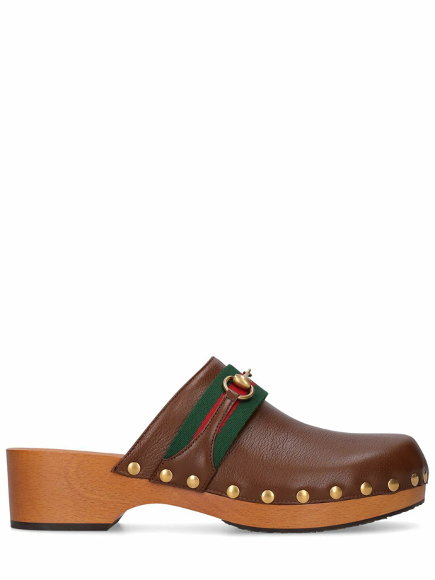 Photo: GUCCI - Leather Slide Sandals