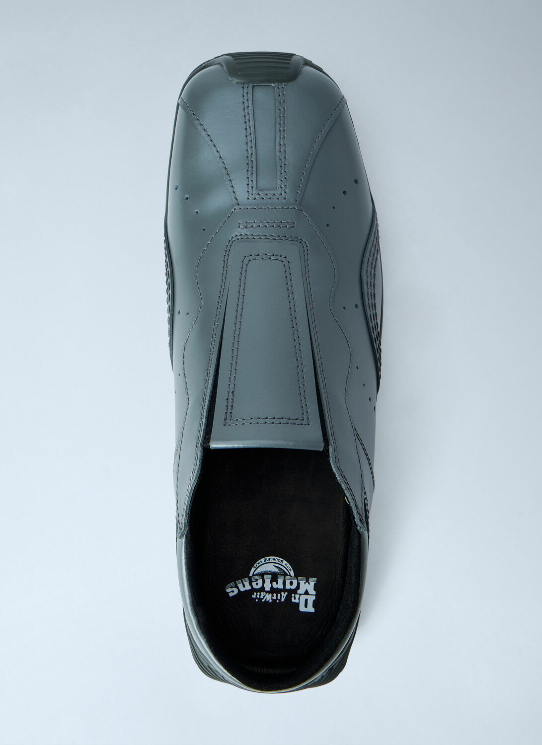 Dr. Martens Aurix Gunmetal Satin Finish Leather Slip Ons