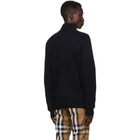 Burberry Black Cashmere Monogram Zip-Up Sweater