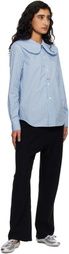 Comme des Garçons Girl Blue & White Cotton Poplin Gingham Check Shirt