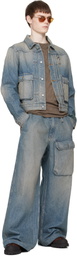 Reese Cooper Blue Washed Trucker Denim Jacket