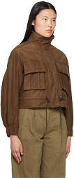 LVIR Brown Drawstring Faux-Leather Jacket