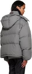 AMI Paris Gray Quilted Down Jacket