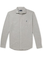 Polo Ralph Lauren - Cutaway-Collar Logo-Embroidered Cotton-Jersey Shirt - Gray