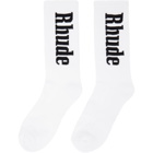 Rhude White Logo Socks