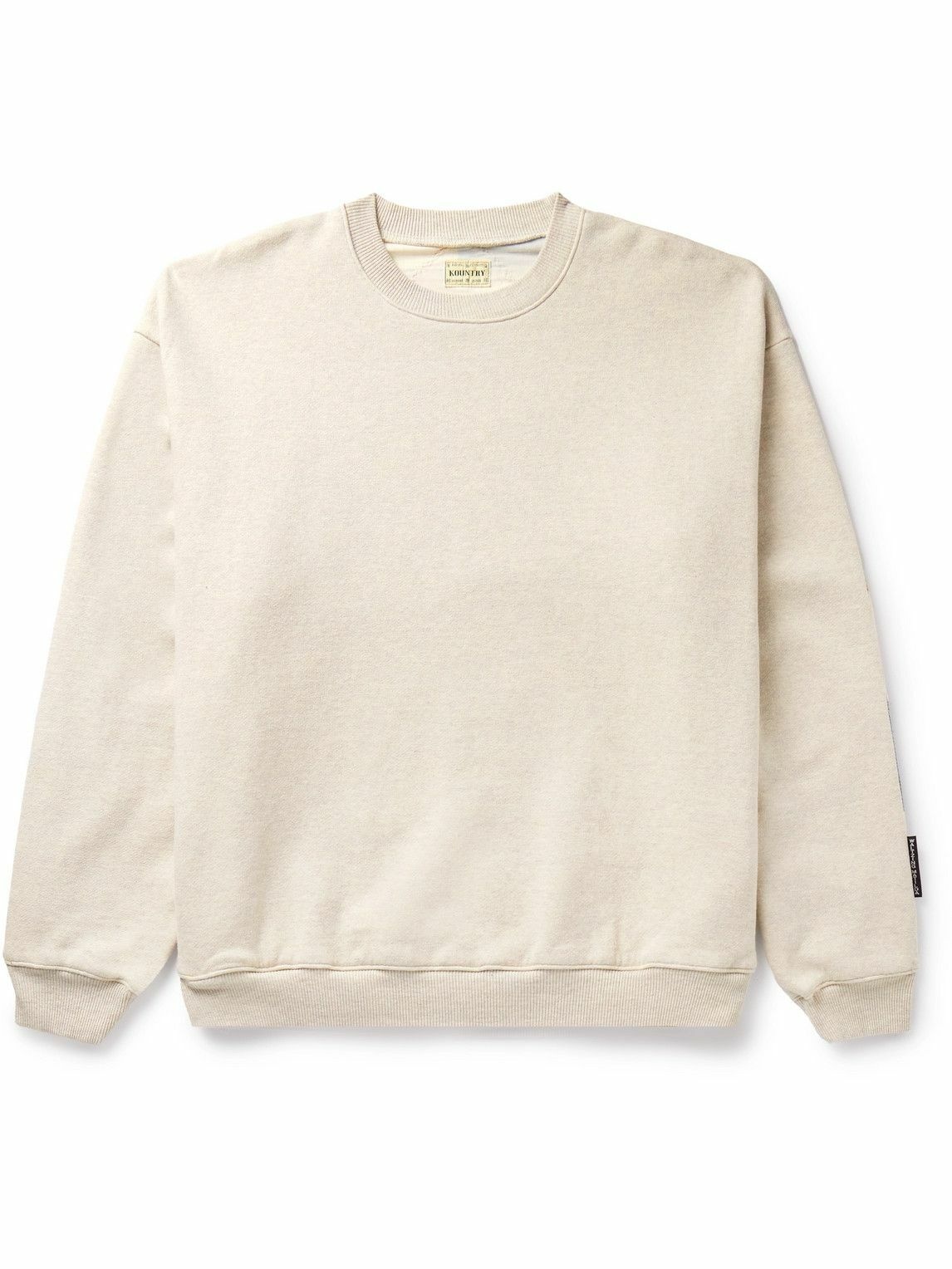 Photo: KAPITAL - Patchwork Cotton-Jersey Sweatshirt - Neutrals
