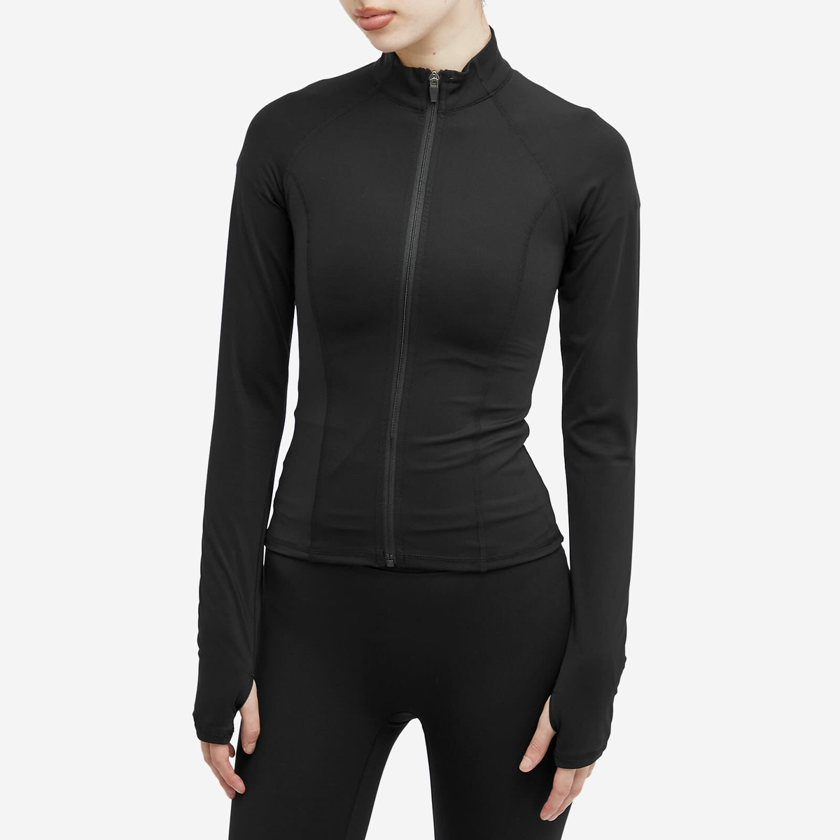 Adanola Women's Ultimate Long Sleeve Zip Up Top in Black