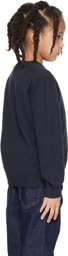 Stone Island Junior Kids Navy Cotton-Nylon Cardigan