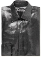 TOM FORD - Metallic Silk-Chiffon Shirt - Gray
