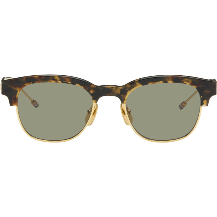 Photo: Thom Browne Brown Acetate & Titanium Oval Sunglasses
