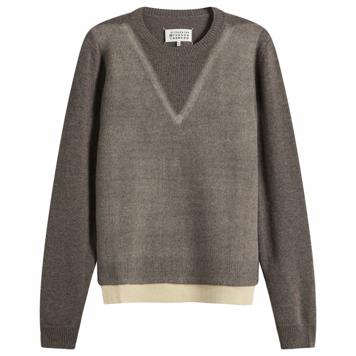 Photo: Maison Margiela Men's Fused Knit Sweater in Mud/Ecru