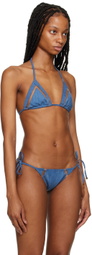 Agent Provocateur Blue Ellah Denim Bikini Top