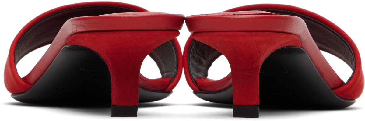 Loulou de Saison Red Sarafina Kitten Mule Heeled Sandals