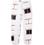 424 - Printed Fleece-Back Cotton-Jersey Track Pants - White