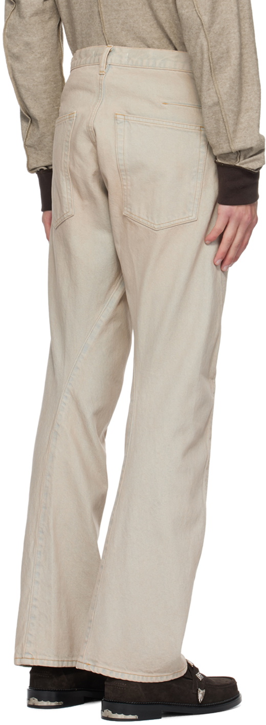 NVRFRGT Tan Twisted Jeans