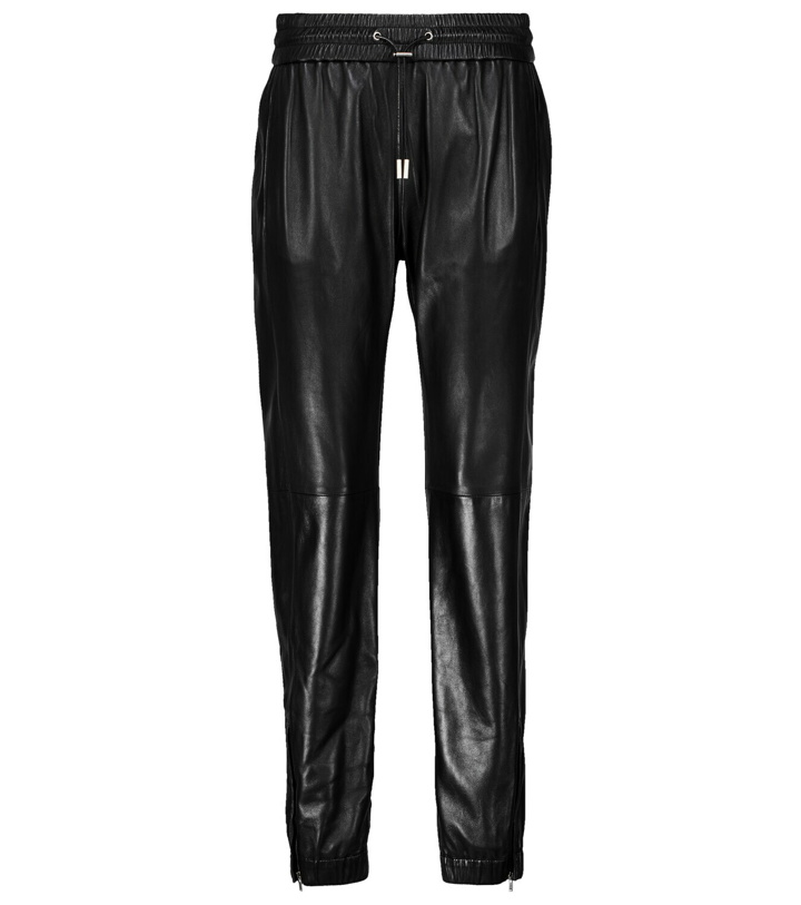 Photo: Saint Laurent Zip-cuff leather sweatpants