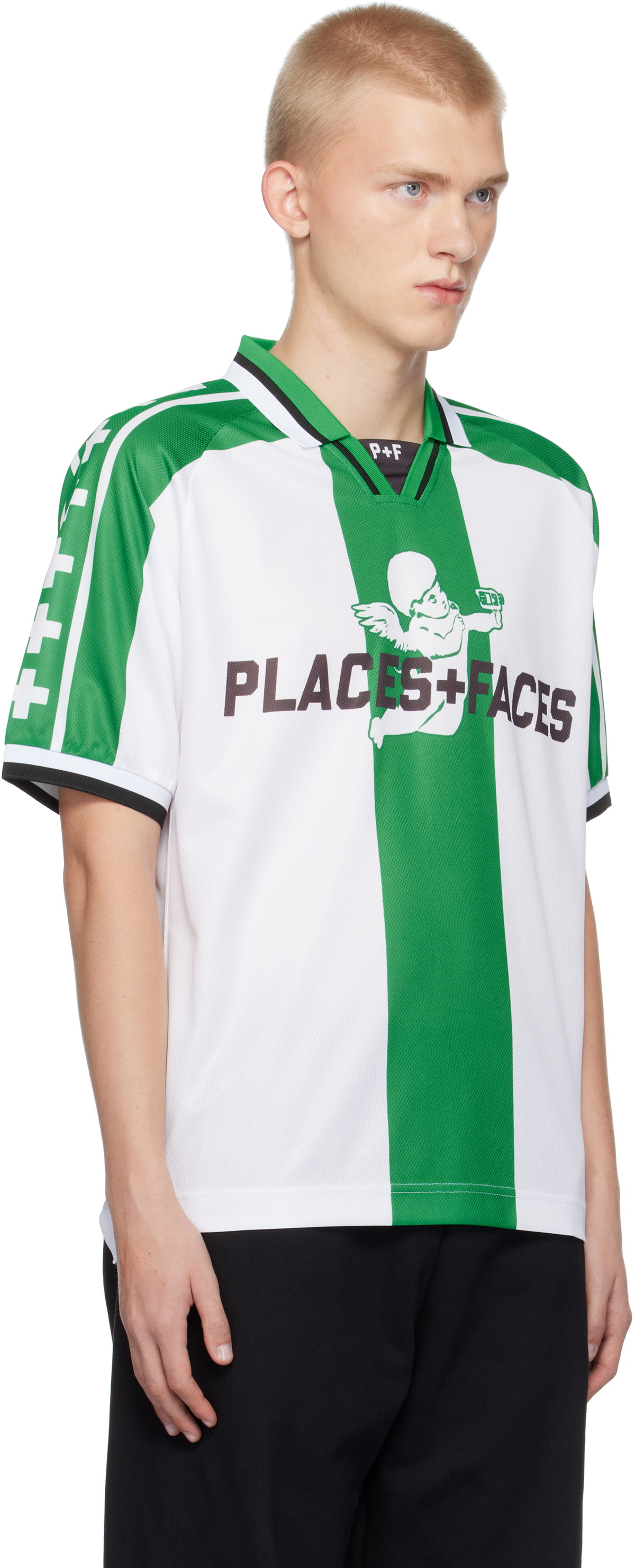 PLACES+FACES White & Green 'P+F' Kit Polo