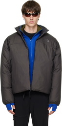 The North Face Gray Pertex Nuptse Reversible Down Jacket