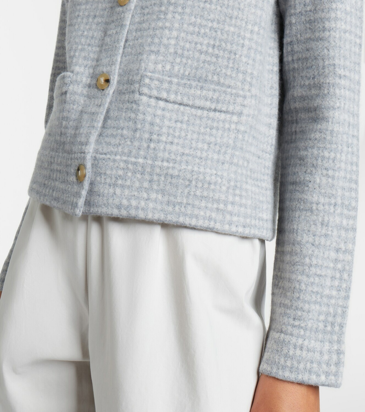 Vince Checked wool and cashmere cardigan