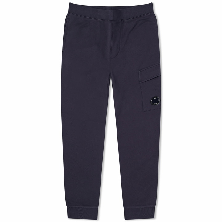 Photo: C.P. Company Men's Diagonal Fleece Cargo Track Pants in Total Eclipse