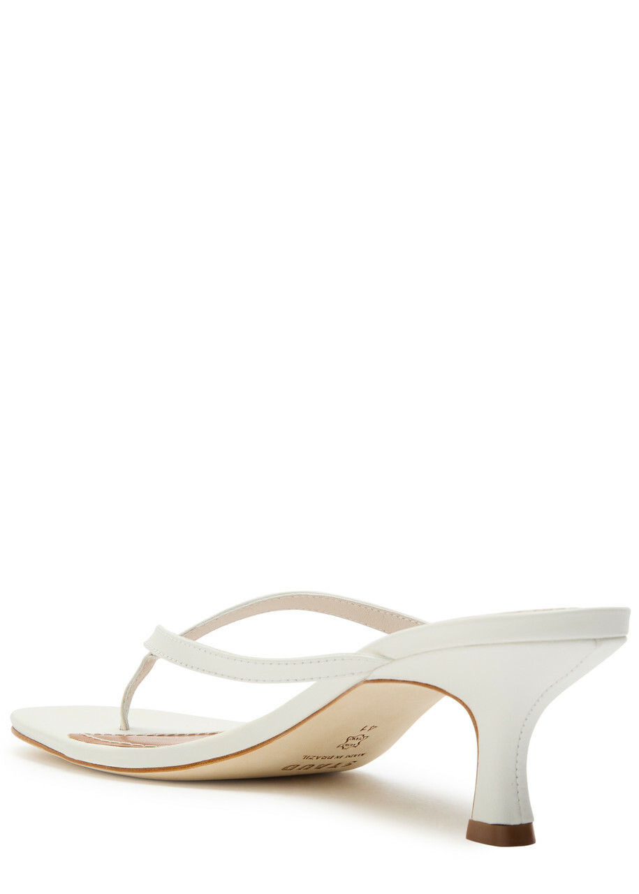 Staud Freja 60 Leather Mules White