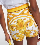 Dolce&Gabbana Majolica high-rise cotton shorts