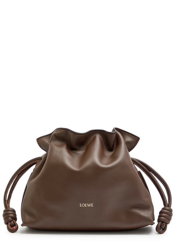 Photo: Loewe Flamenco Mini Leather Clutch - Chocolate - One Size