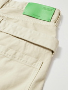 Off-White - Wave Off Straight-Leg Cotton-Canvas Trousers - Neutrals