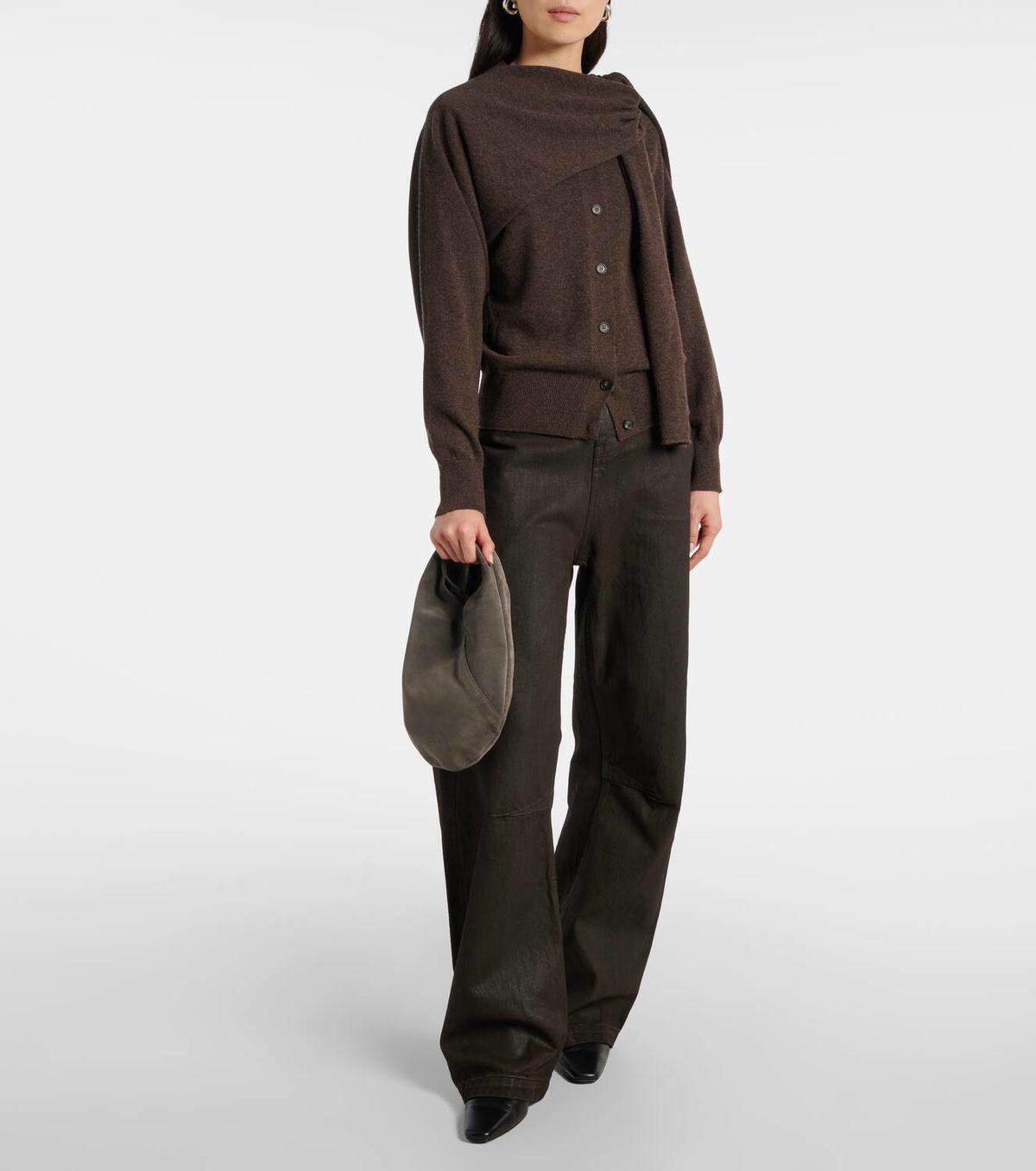 Aesther Ekme Ora Mini suede shoulder bag