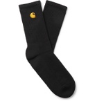 Carhartt WIP - Chase Logo-Embroidered Cotton-Blend Socks - Black