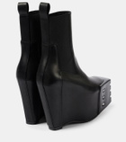 Rick Owens Porterville leather wedge chelsea boots