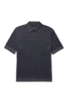 ERMENEGILDO ZEGNA - Mélange Cotton, Linen and Silk-Blend Polo Shirt - Blue