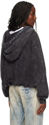 R13 Black Balloon Zip-Up Hoodie