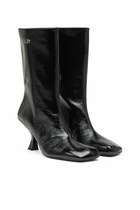 Diesel D-Amber-Square-toe ankle boots with naplak effect - Boots Womens in Black