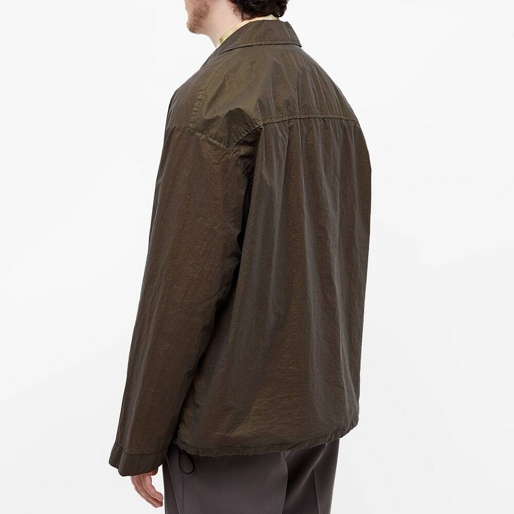 Dries Van Noten Men's Garment Dyed Nylon Coach Jacket in Khaki