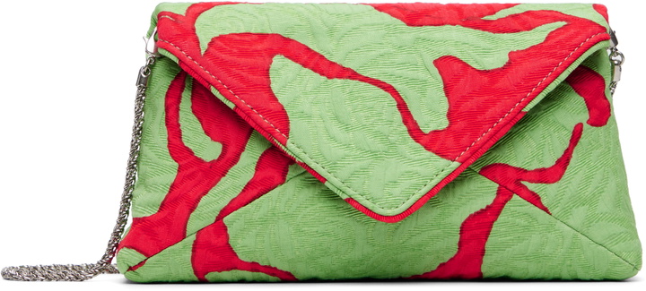 Photo: Dries Van Noten Green & Red Envelope Large Floral Clutch