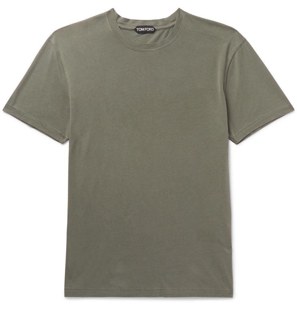 【送料&関税込】Tom Ford Sea Green Lyocell Blend T-shirt TOM FORD Slim-Fit Lyocell and Cotton-Blend Jersey T-Shirt