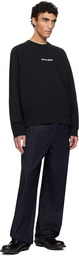 Maison Kitsuné Black 'Maison Kitsuné' Embroidery Oversize Raglan Sweatshirt
