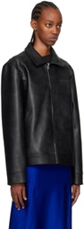 Coperni Black Zip Faux-Leather Jacket