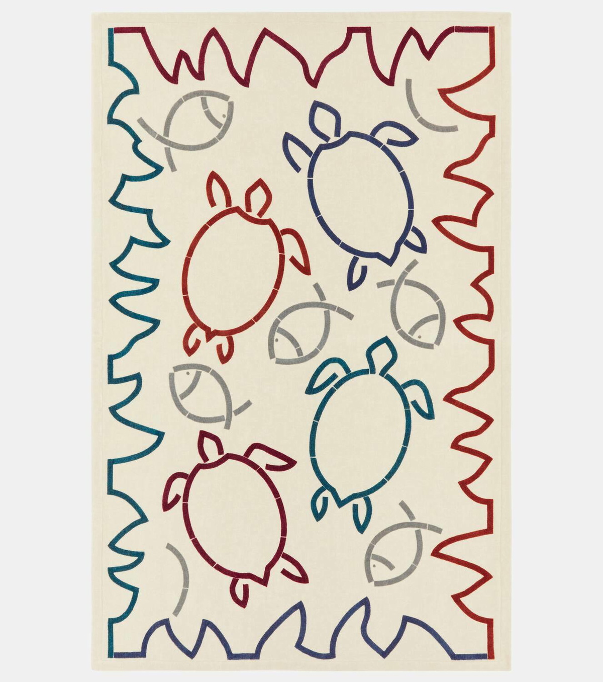 Loro Piana Fish and Turtle cotton terry beach towel