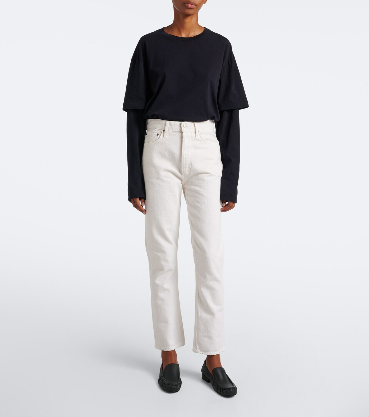 Agolde Lois layered cotton jersey T-shirt