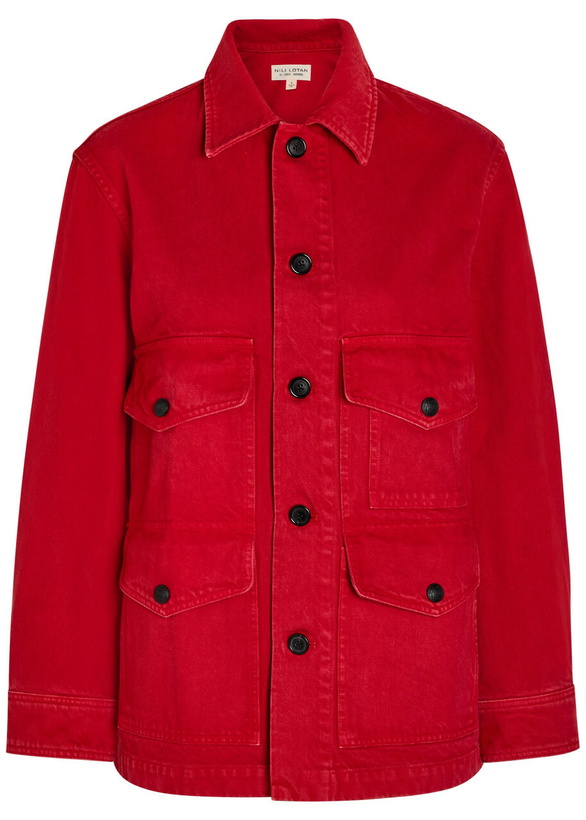 Photo: Nili Lotan Leroy Denim Jacket Red