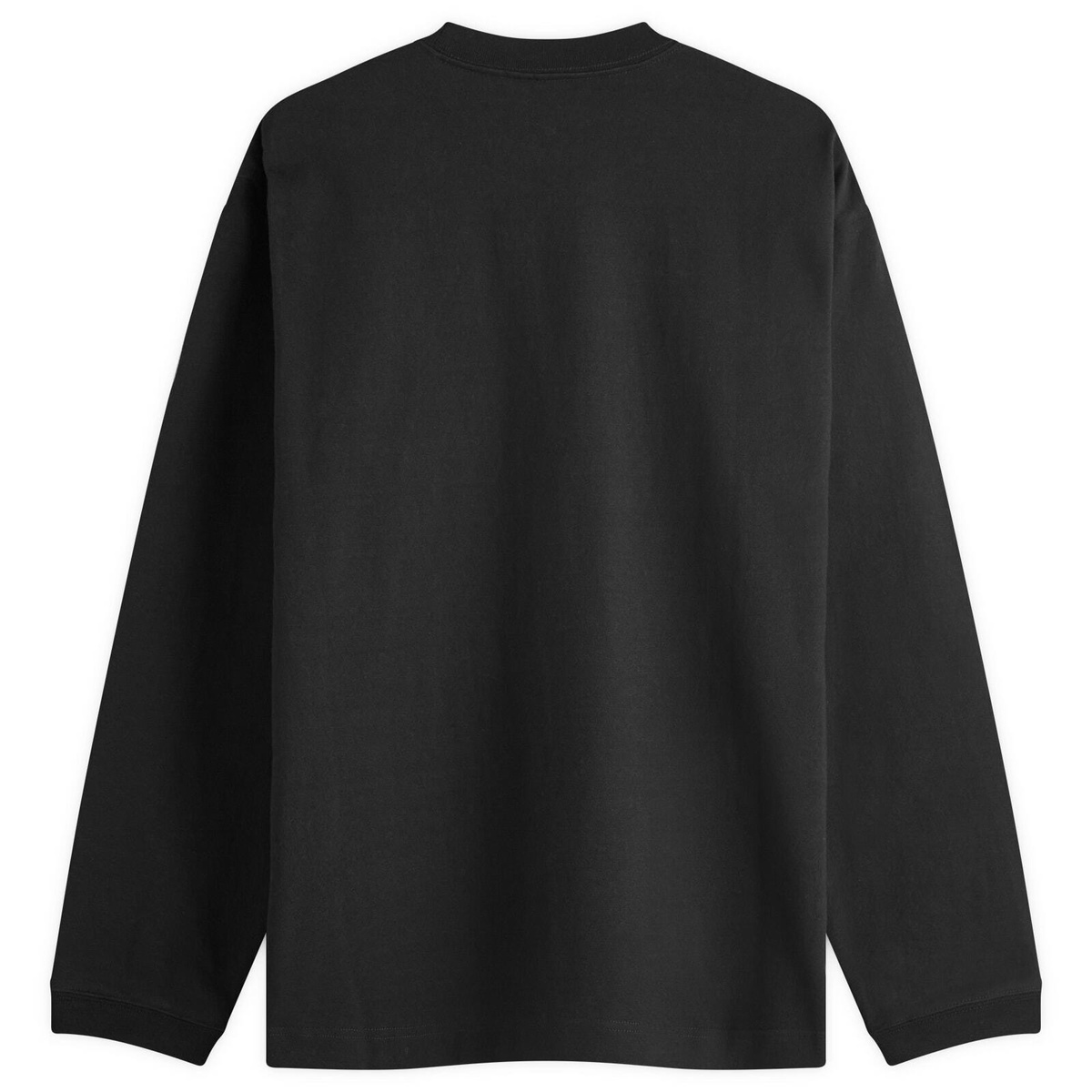 and wander Heavy Cotton Long Sleeve Pocket T-Shirt in Black