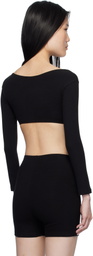 Gil Rodriguez Black 'El Tigre Chiquito' Crop T-shirt