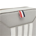 Thom Browne Men's Small Leather Camera Bag in Light Grey
