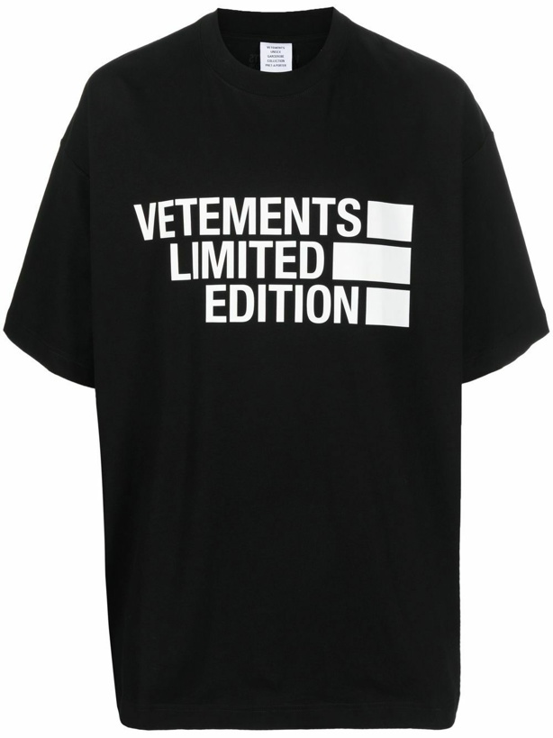 Photo: VETEMENTS - Big Logo Limited Edition Cotton T-shirt