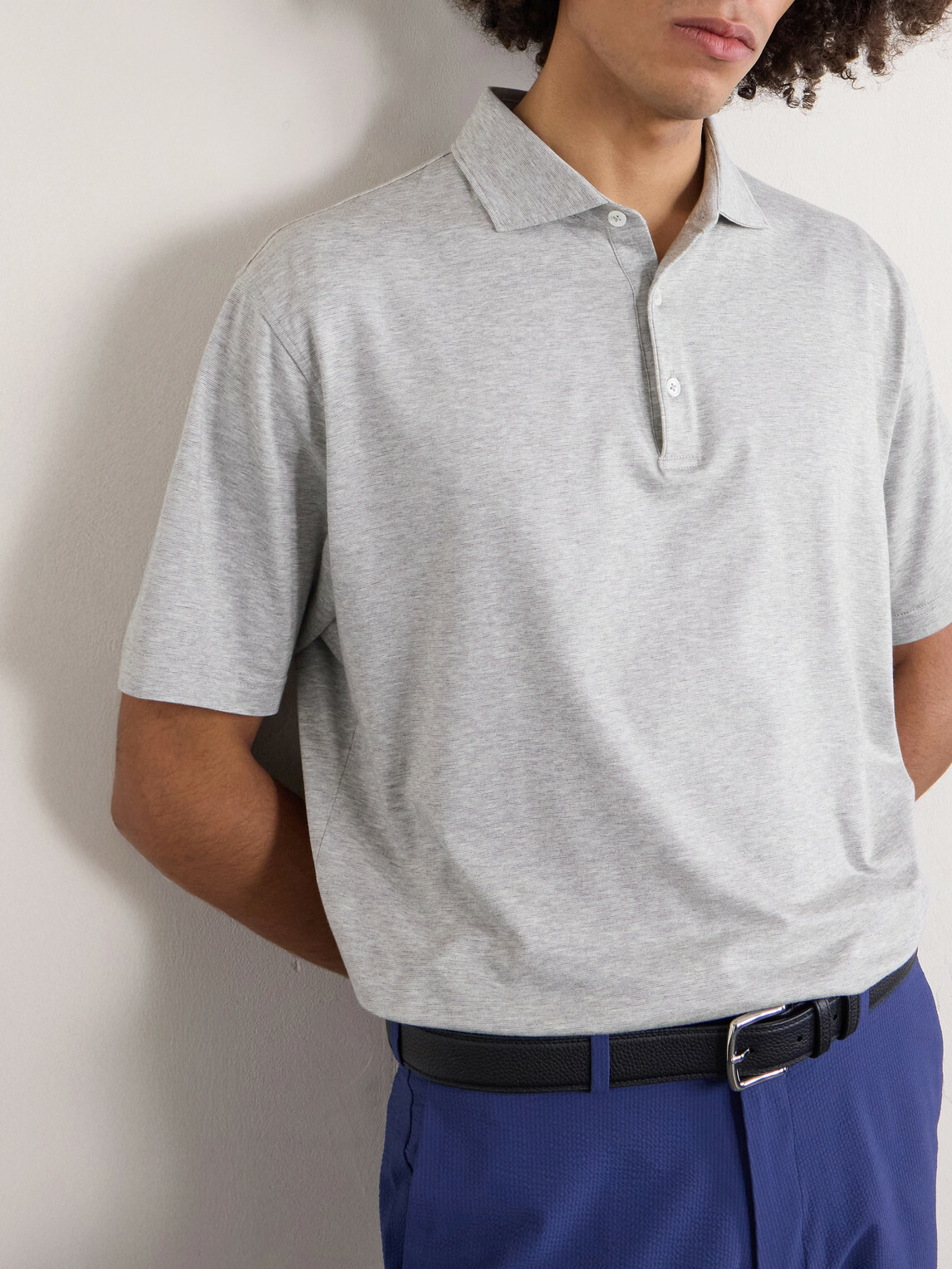 Peter Millar - Excursionist Stretch-Cotton and Modal-Blend Polo Shirt - Gray