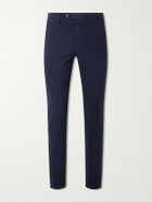 Canali - Slim-Fit Tapered Cotton-Blend Twill Chinos - Blue