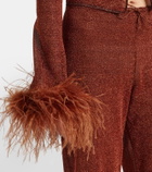 Oséree Lumière Plumage feather-trimmed blouse