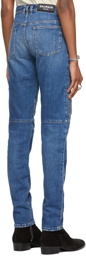 Balmain Blue Ribbed Tapered Jeans